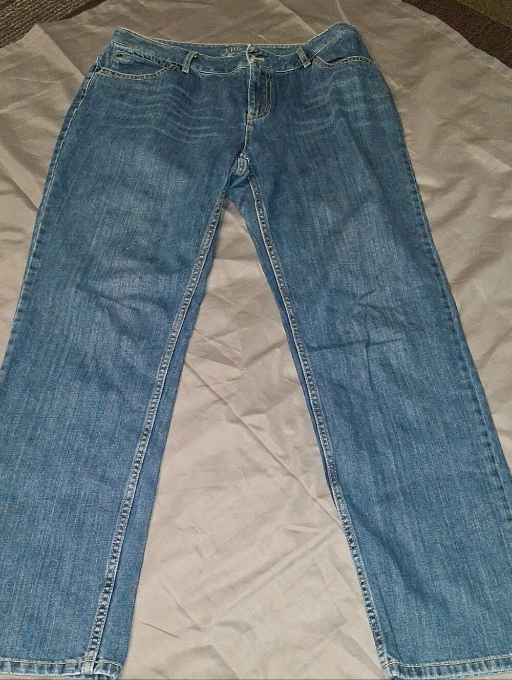 J. Jill Women's Wide-Leg Flare Jeans in Blue Denim